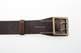 Ledergürtel 50 mm breit, Farbe vintage brown, Doppeldornschnalle Messing