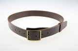 Ledergürtel 40 mm breit, Farbe vintage brown, Doppelstegschnalle Messing